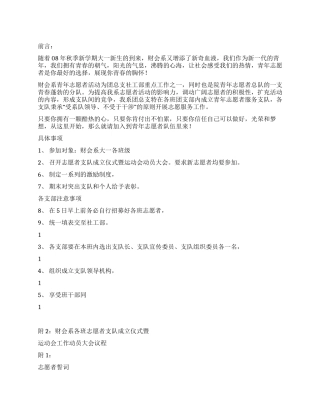 学校青年志愿者支队成立策划书