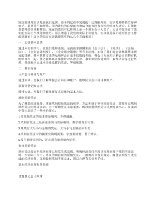 学生会计综合实训报告