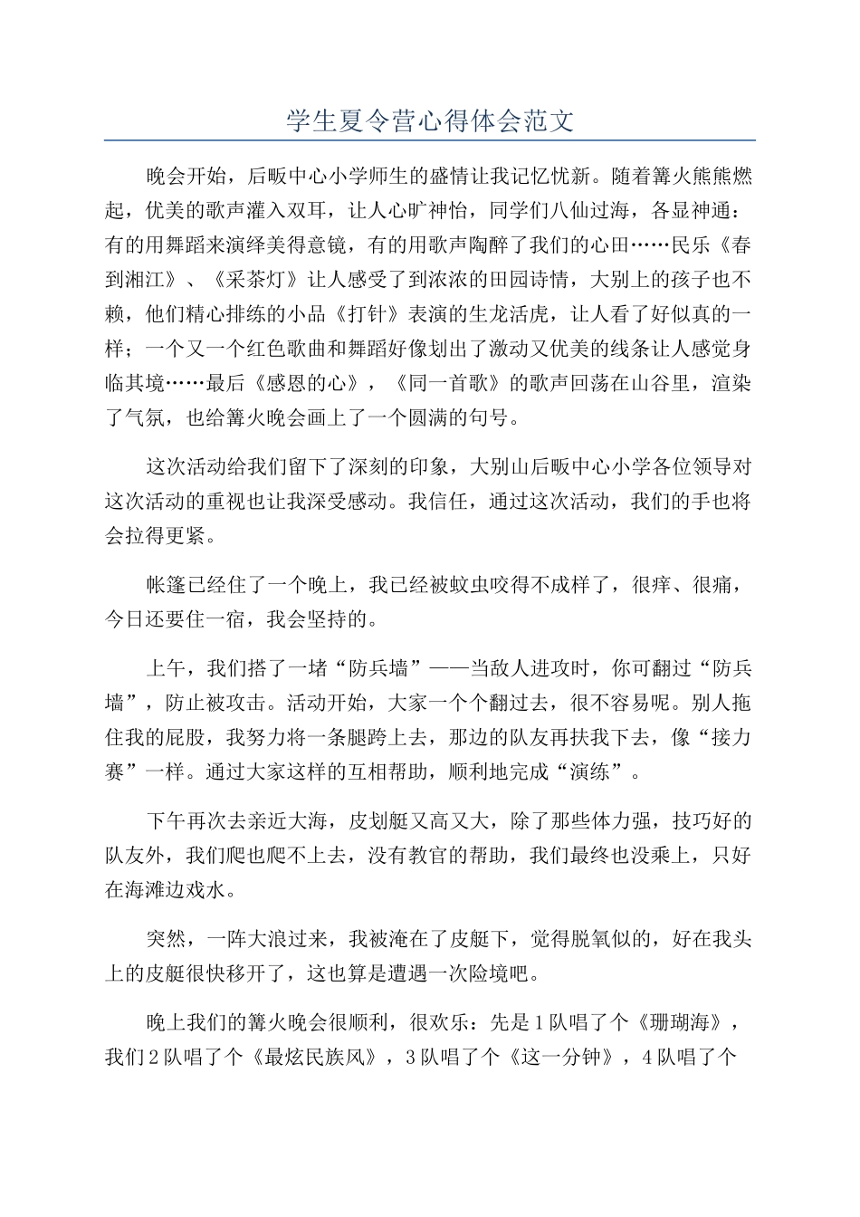 学生夏令营心得体会范文_第1页