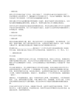 学生调查报告模板汇编10篇