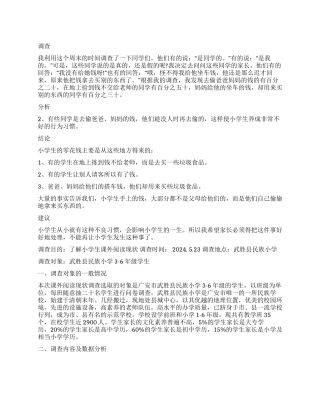 学生调查报告锦集十篇