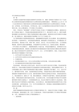学生资助资金自查报告