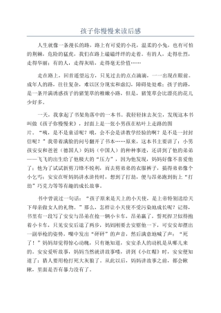 孩子你慢慢来读后感