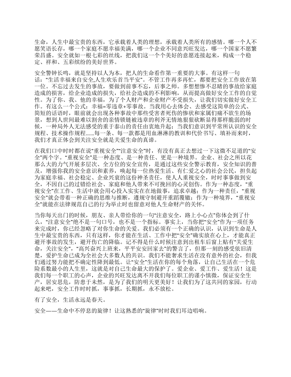 安全—生命中不停息的旋律_第1页