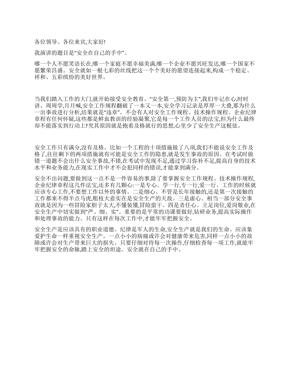 安全在自己的手中_第1页