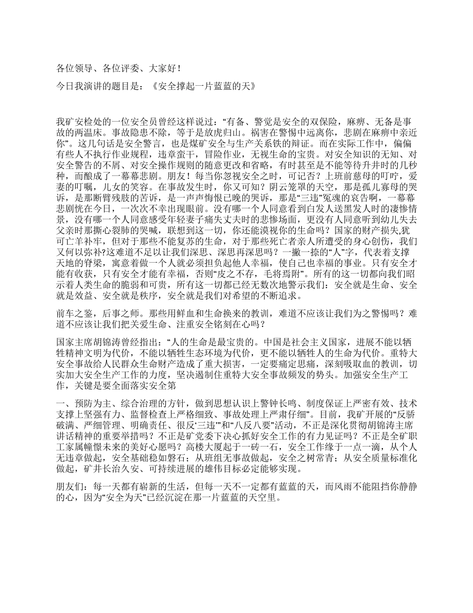 安全撑起一片蓝蓝的天_第1页