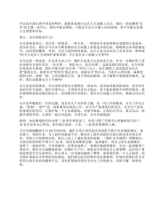 安全效益的保障征文演讲
