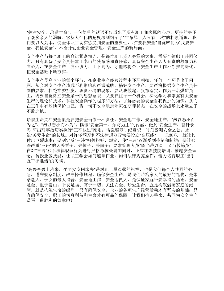 安全是美丽人生的保障_第1页