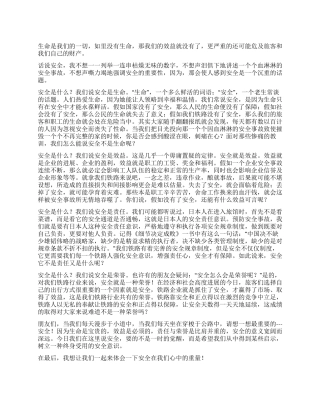 安全是生命的一切演讲稿
