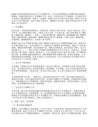 安全生产专项整治工作总结