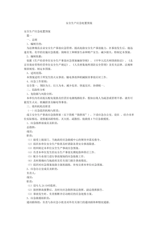 安全生产应急处置预案