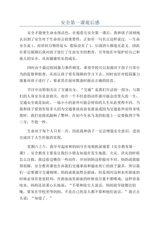 安全第一课观后感