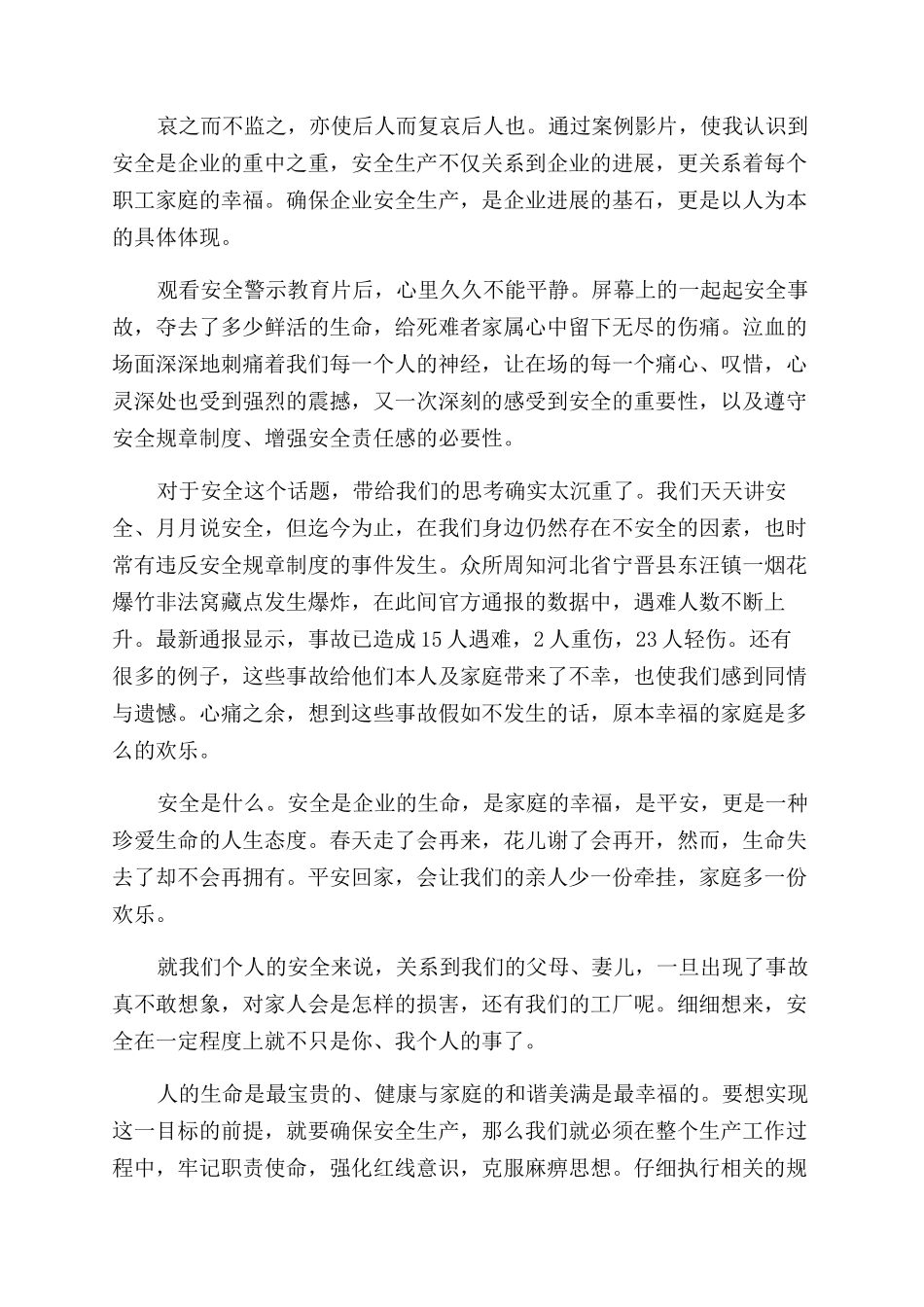 安全警示教育片观后心得感想_第2页