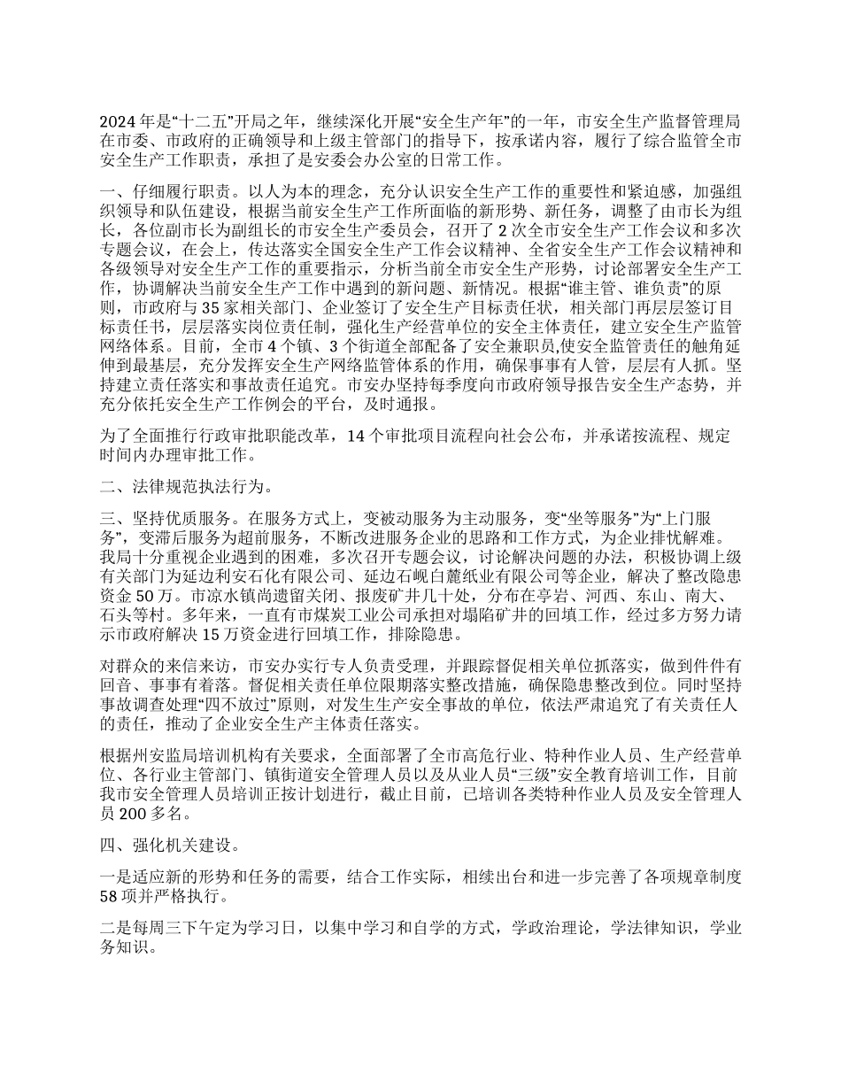 安监局软环境建设践诺报告_第1页