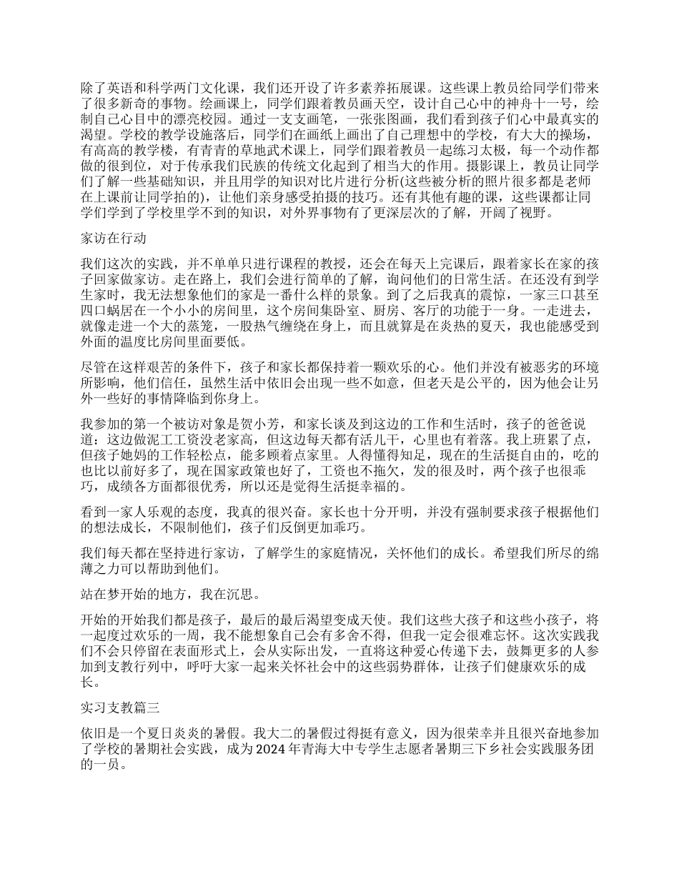实习支教自我鉴定_第3页