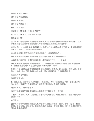 实习报告财务文员实习报告