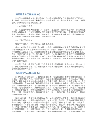 实习期个人工作总结范文5篇