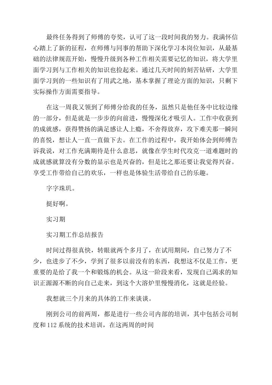 实习期经验总结范文报告范文_第3页