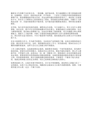 实习生促销工作个人自我鉴定