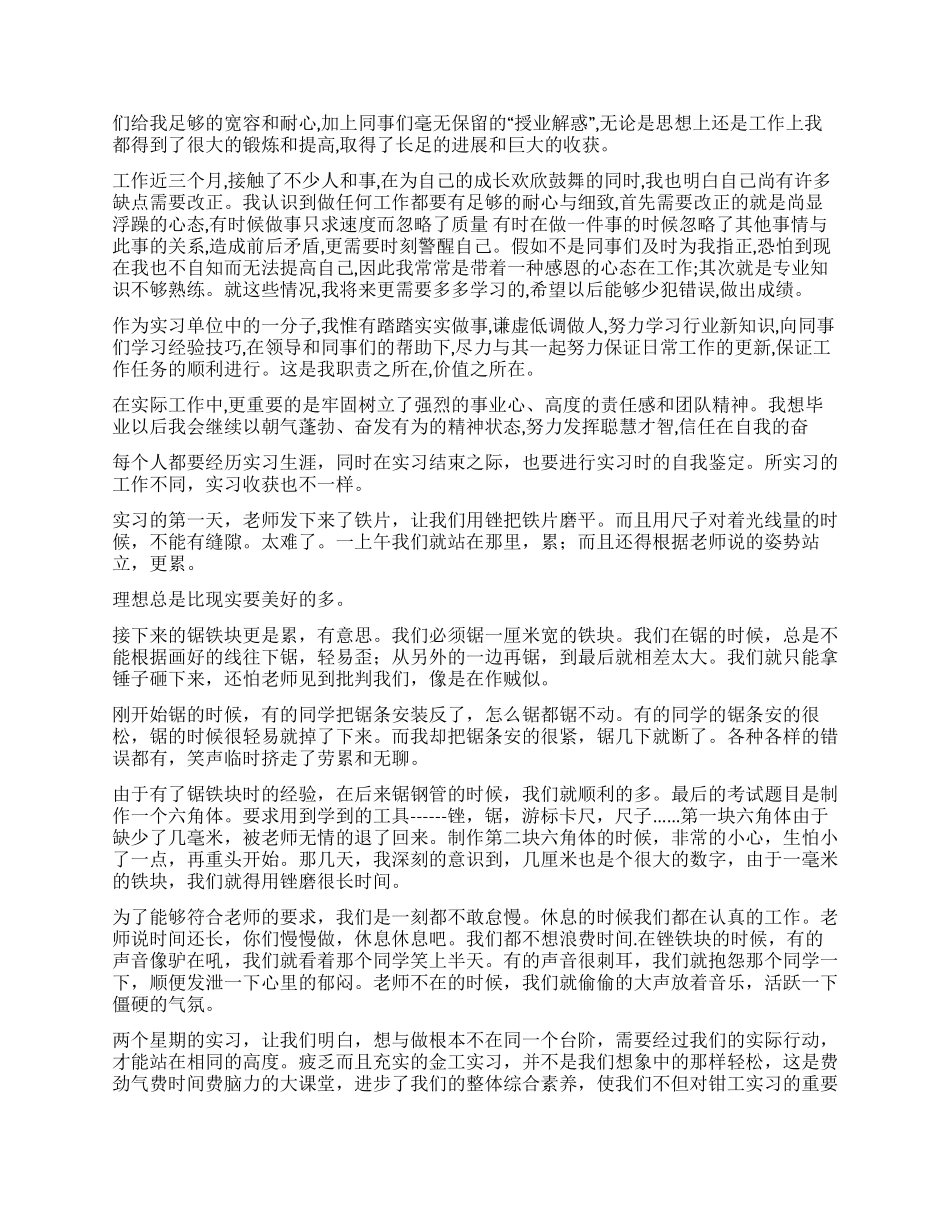 实习自我鉴定七篇_第2页