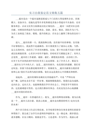 实习自我鉴定范文锦集五篇