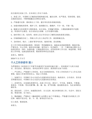 实用的个人工作承诺书四篇