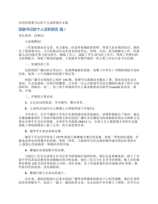 实用的团委书记的个人述职报告4篇