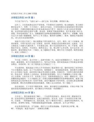 实用的大年初三作文300字四篇