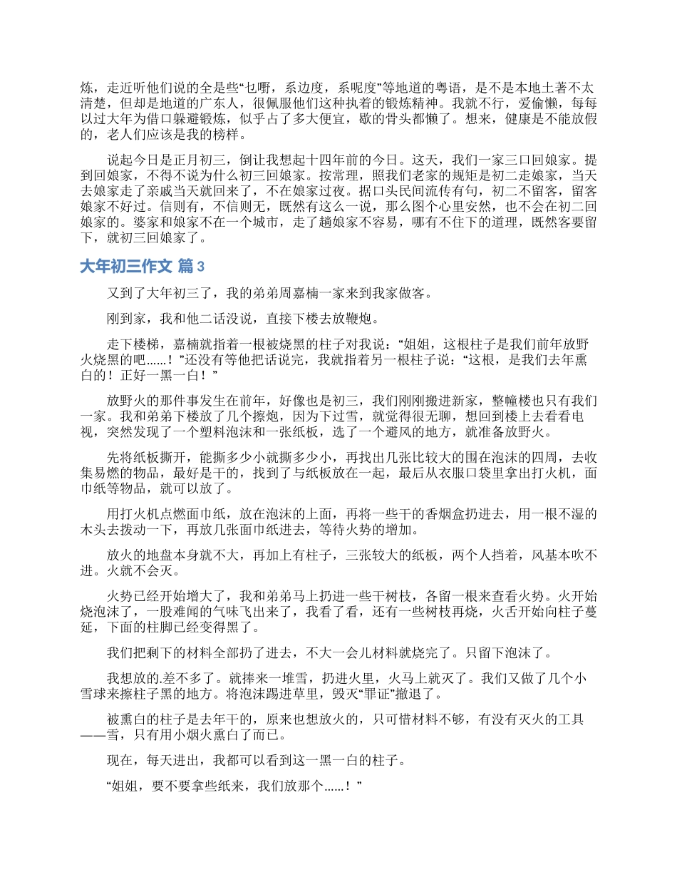实用的大年初三作文七篇_第2页