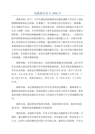 实践报告范文3000字