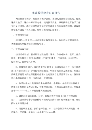 实践教学检查自查报告