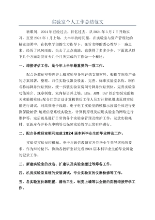 实验室个人工作总结范文