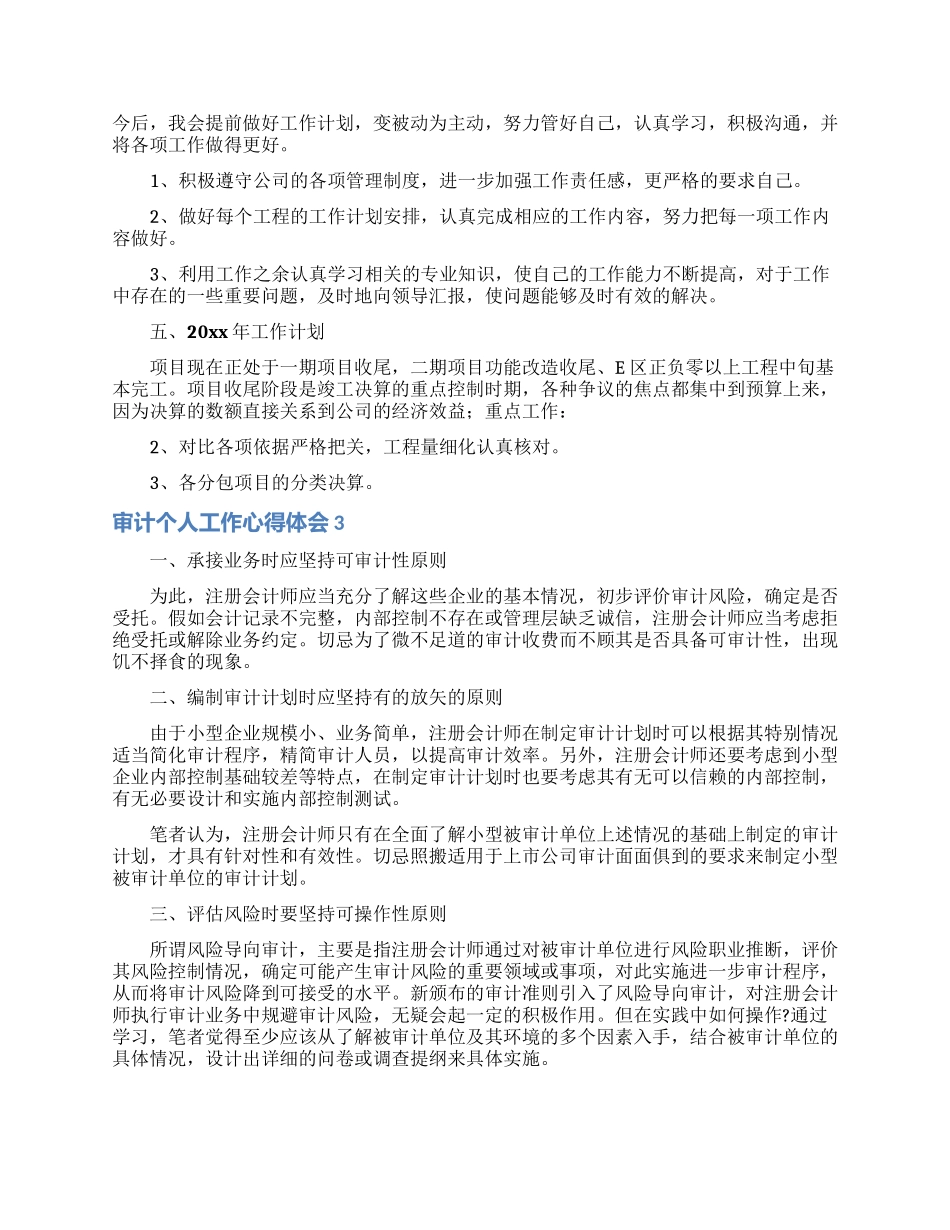 审计个人工作心得体会_第3页