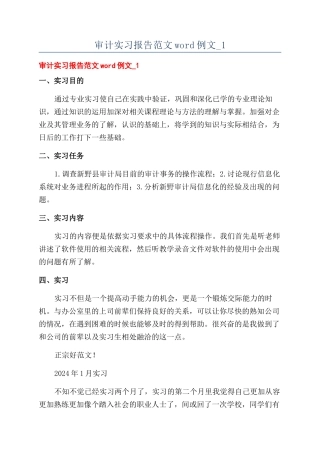 审计实习报告范文word例文-1