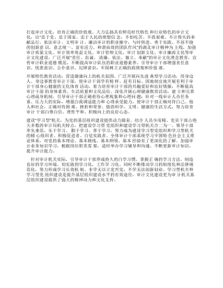 审计局基层建设学习材料