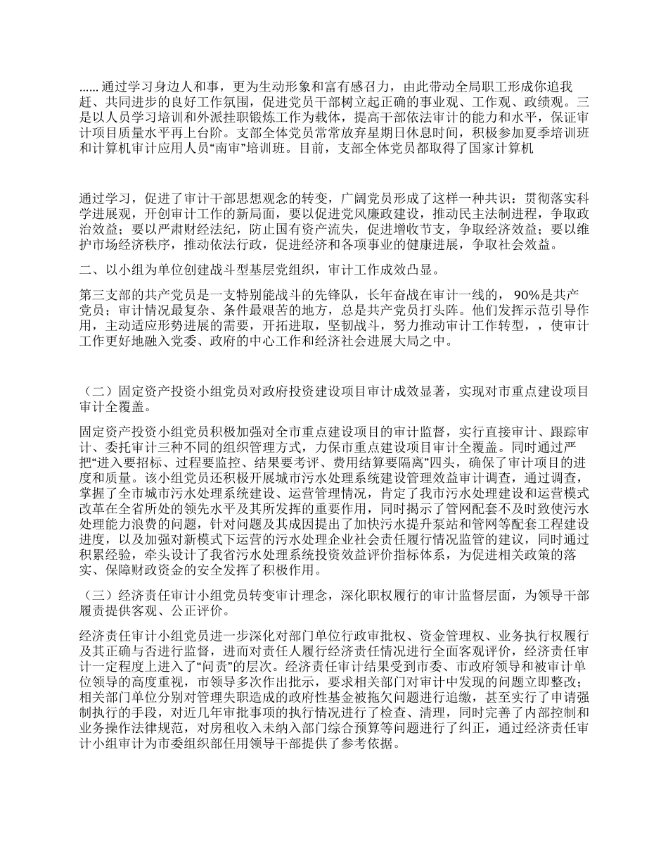 审计局机关党支部先进事迹材料_第2页