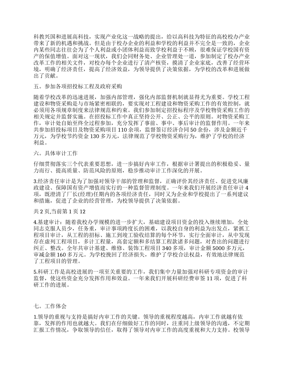 审计工作自我评价_第2页