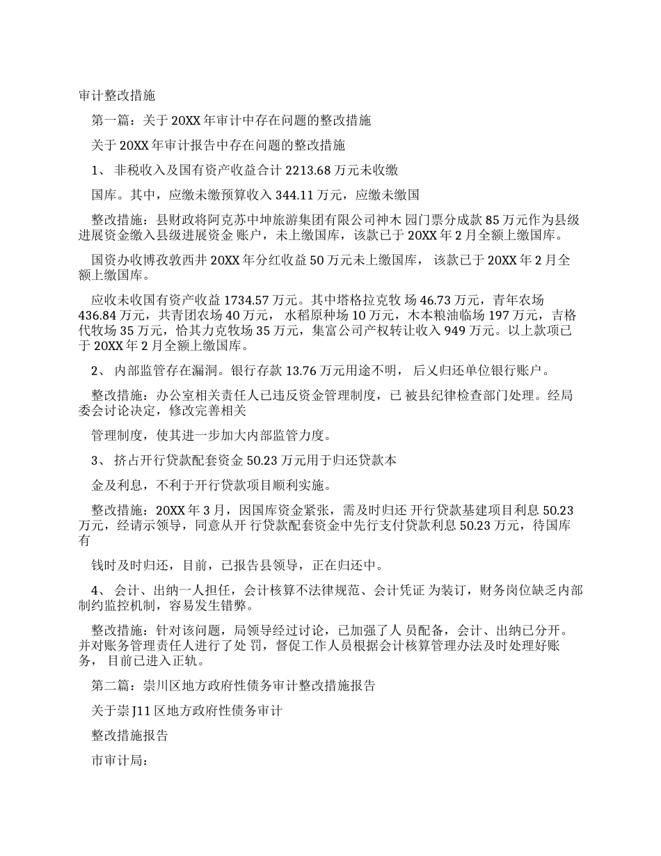 审计报告整改措施_第1页