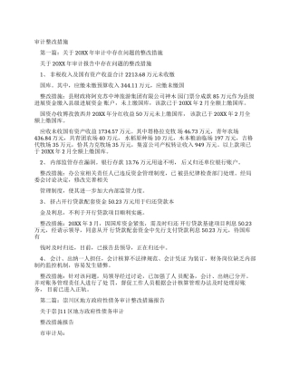 审计报告整改措施