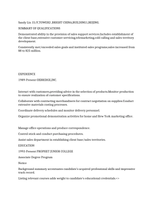 客户服务代表英文简历CUSTOMERSERVICEREP