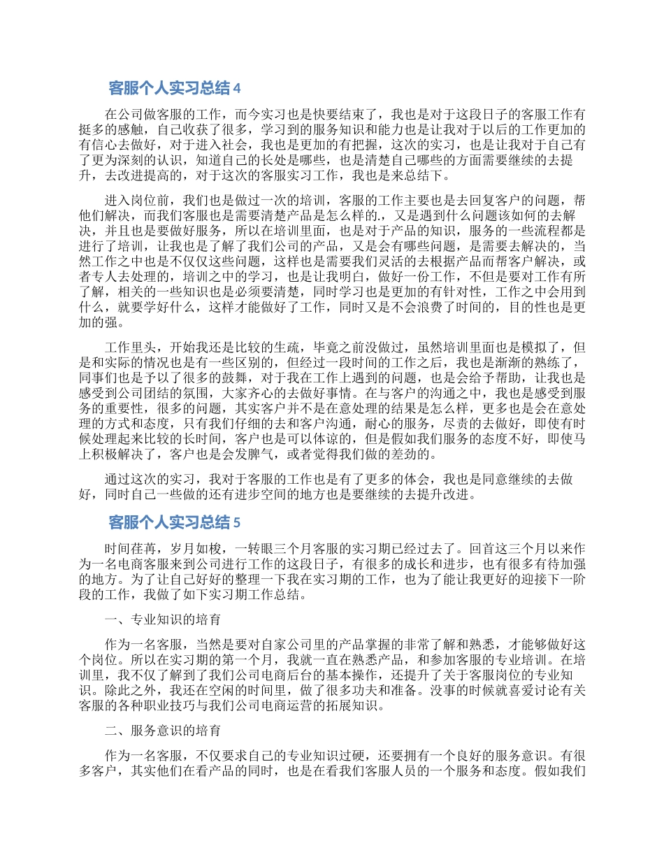 客服个人实习总结_第3页