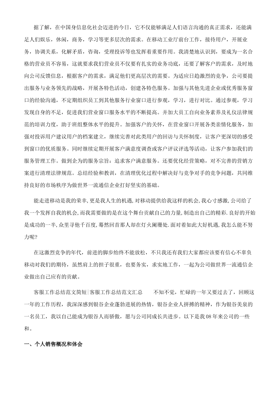 客服工作总结简短-客服工作总结汇总_第2页