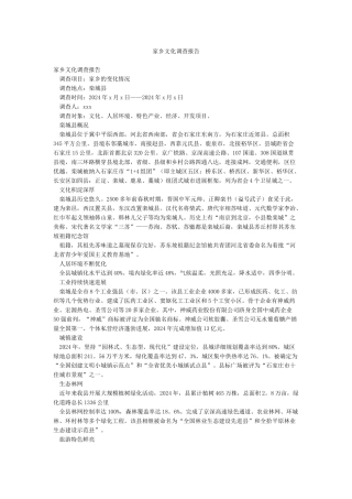 家乡文化调查报告