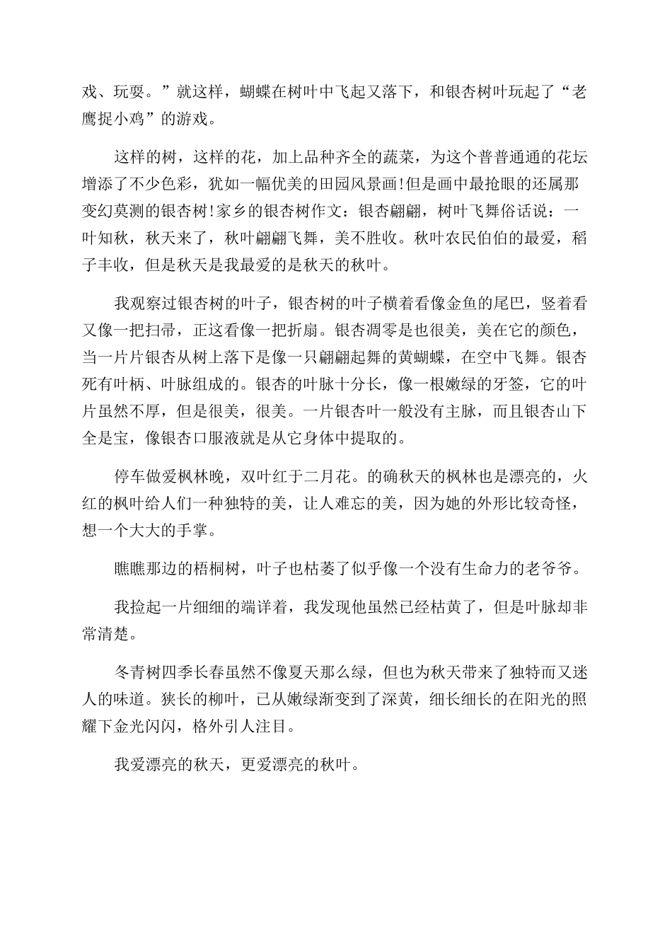 家乡的银杏树作文范文200字_第2页