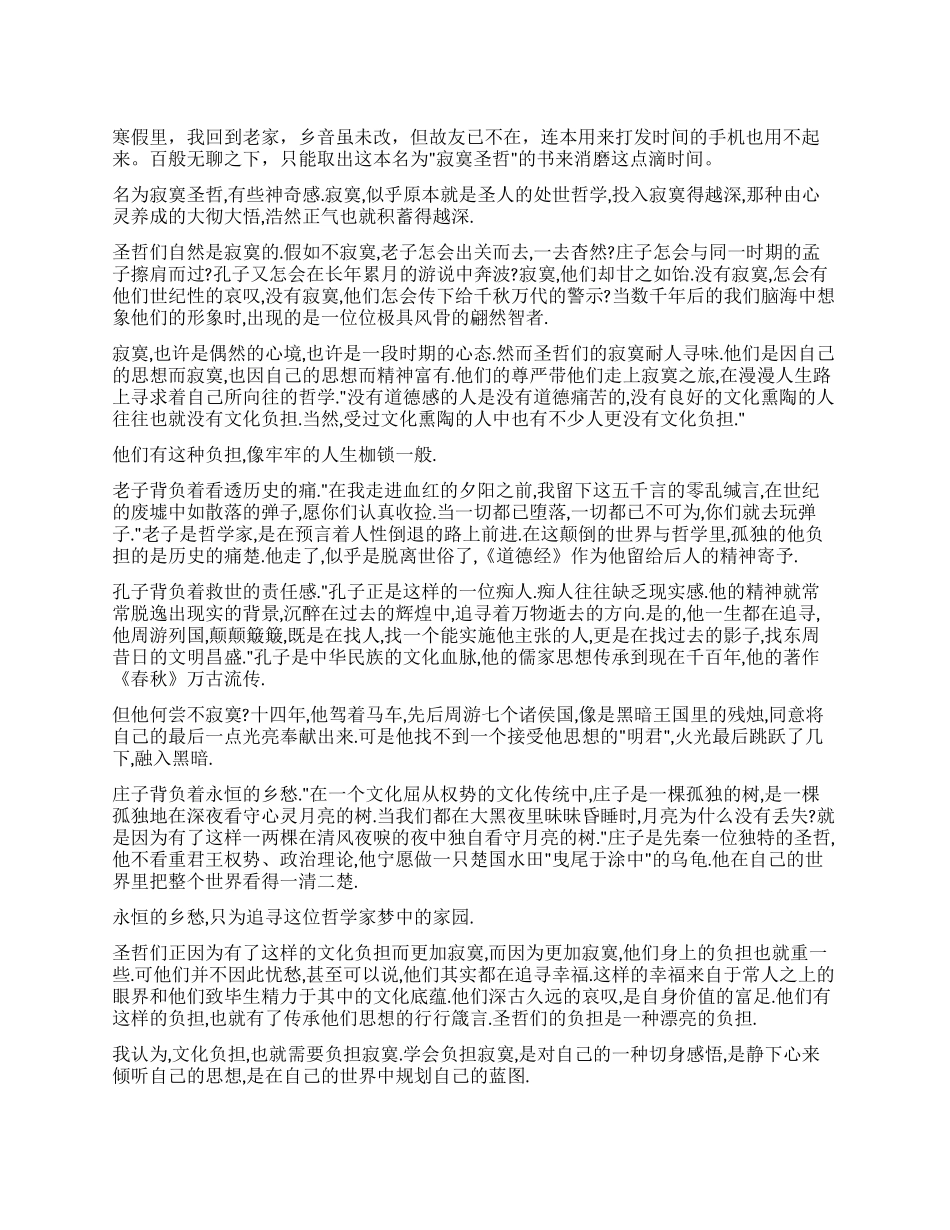 寂寞圣哲读后感_第1页