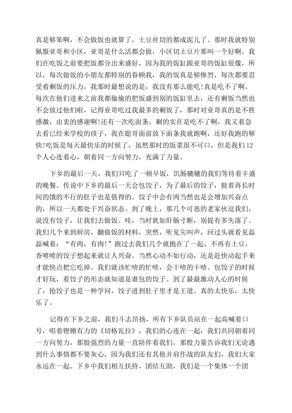 寒假下乡心得体会范文_第3页