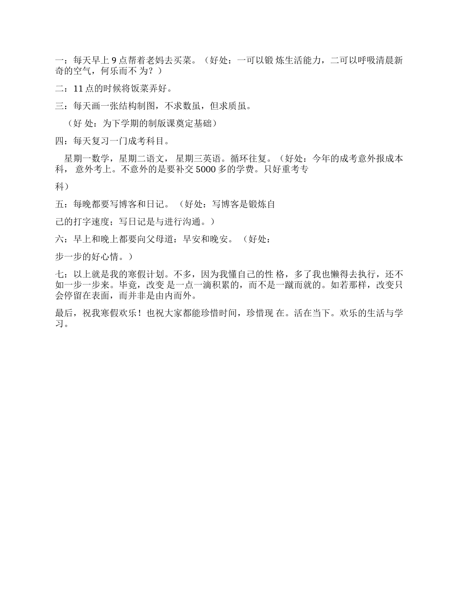 寒假学习计划安排表（6页）_第3页