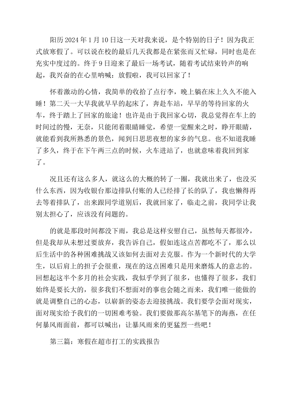 寒假超市打工实践总结范文_第2页
