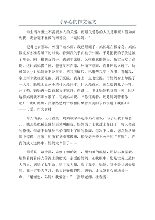 寸草心的作文范文