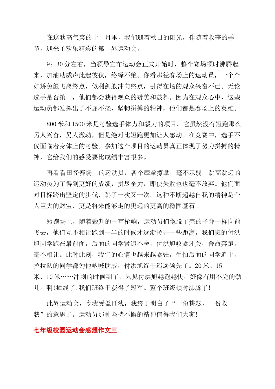对于中学生校园运动会作文范文_第2页